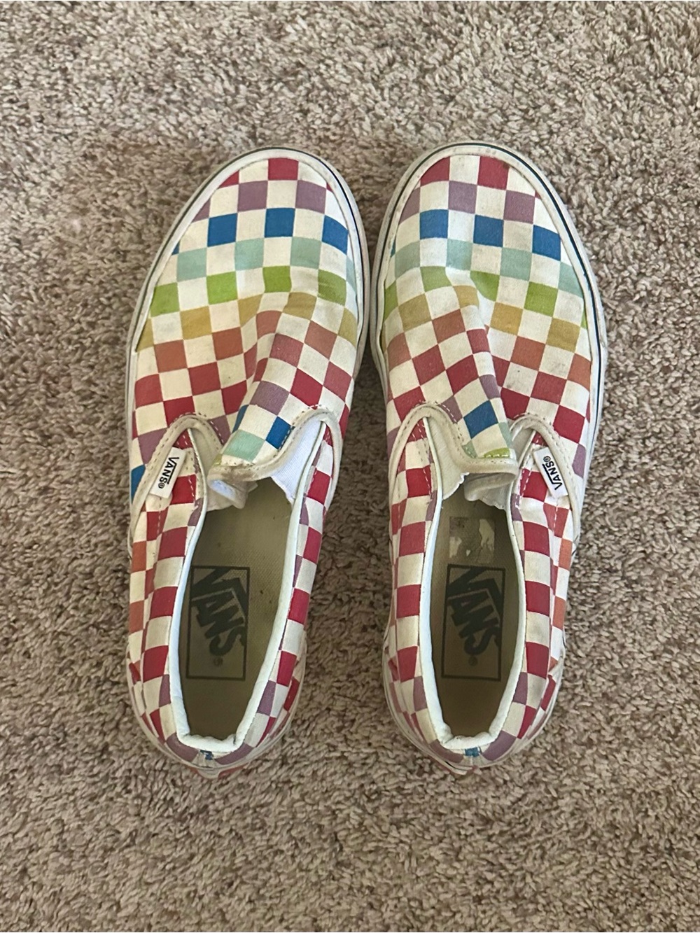 VANS Multicolor Checkerboard Canvas Slip-On Sneaker Rubber Sole Women’s US 7.5